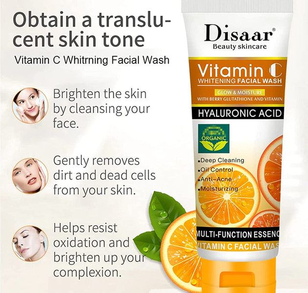 Disaar Vitamin C Whitening Facial Wash 100ml (Large)