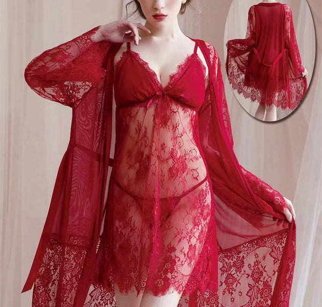 Imported  3 Pcs Bridal Nighty Premium