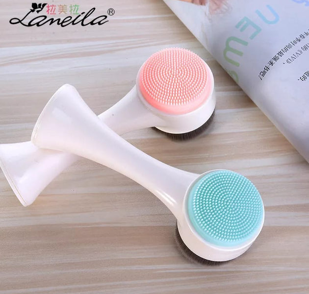 Silicone Handle Face Brush Double Sides Brushes Scrub Messager